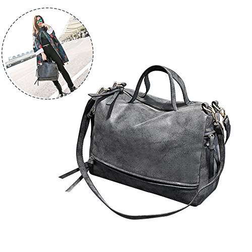 FIGROL Fashion Women Nubuck PU Leather Vintage Shoulder Bag Top Handle Satchel Handbags Motorcycle