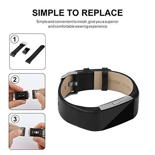 For Fitbit Charge 2 Bands, Genuine Leather Replacement Bands for Fitbit Charge 2