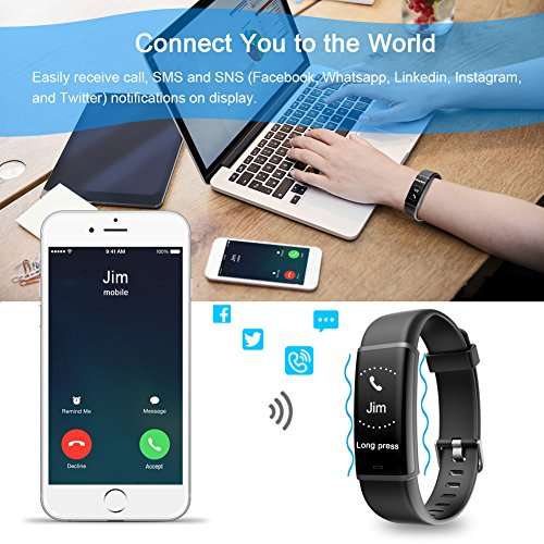 Letscom Fitness Tracker with Heart Rate Monitor Watch, Activity Tracker with Step Counter, Pedomete