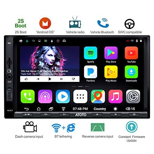 ATOTO A6 Double Din Android Car Navigation Stereo Dual Bluetooth - Standard A6Y2710SB 1G/16G Car E