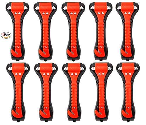 10 PCS Car Safety Hammer Emergency Escape Tool Auto Car Window Glass Hammer Breaker and Se