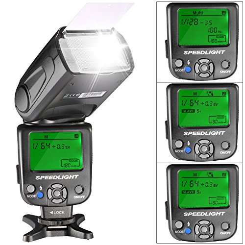 Neewer NW620 Manual LCD Display Flash Speedlite Kit for Canon Nikon and Other DSLR Cameras,Includes
