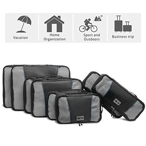Travel Packing Cubes Set  8 Luggage Packing Organizers  Compression Packing Cubes