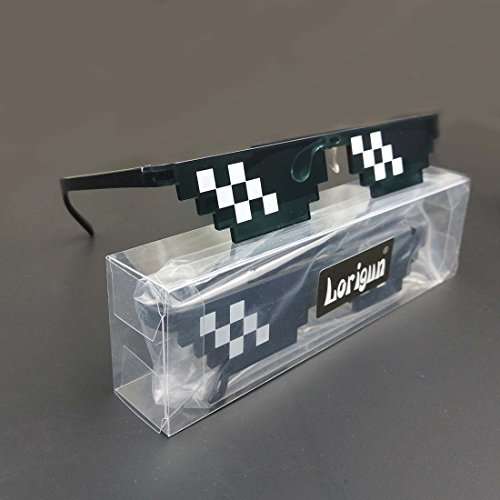 Lorigun Thug Life Sunglasses Pixelated Mosaic Glasses Party Glasses MLG Shades