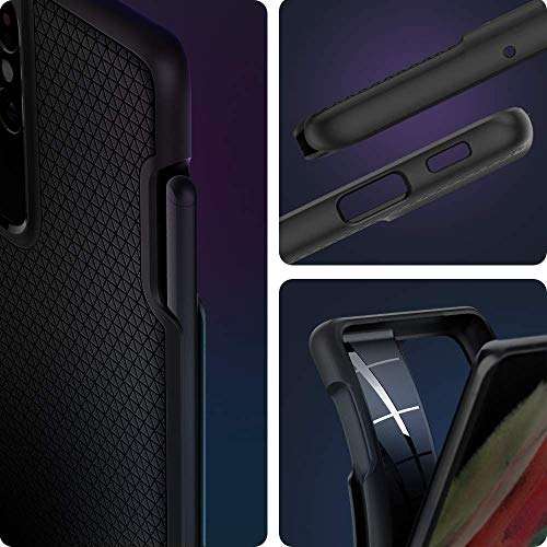 Spigen Liquid Air P Designed for Galaxy S21 Ultra Case (2021) - Matte Black...