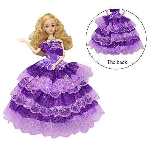 Holicolor 119pcs Barbie Doll Clothes Set Include 10 Pack Barbie Clothes Party Grown Outfits And Ran