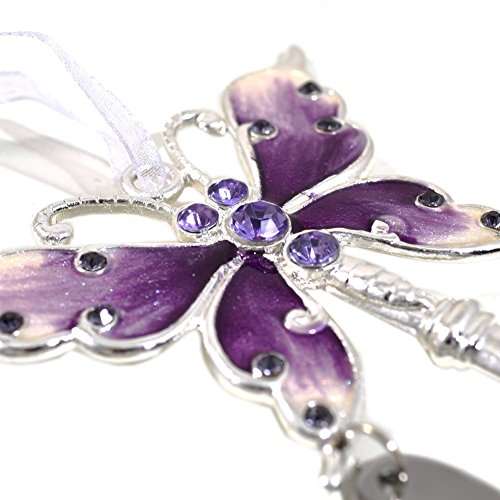 1 X BUTTERFLY GIFT BOXED 21ST BIRTHDAY KEY KEEPSAKE - PURPLE