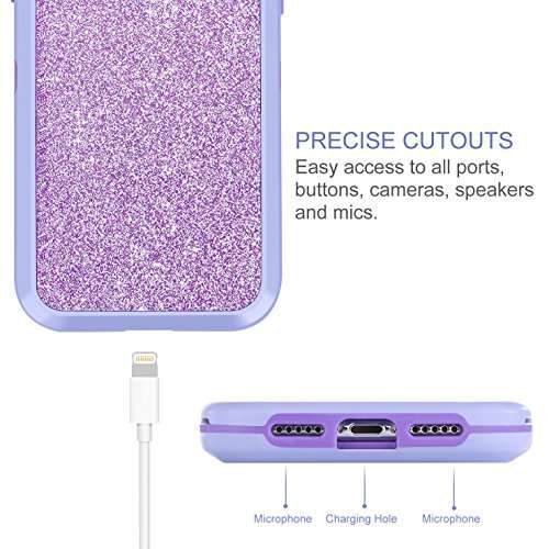 BENTOBEN iPhone X Case 2017,iPhone XS 2018 Case,Bling Glitter iPhone X Case 3 in 1 Slim Hybrid Spar