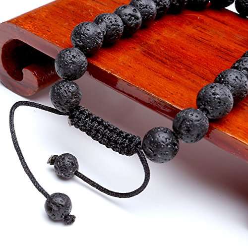 Top Plaza Natural Tiger Eye Stone Magnetic Hematite Healing Therapy Beads Lava Stone Aromatherapy E