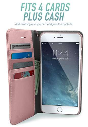 Silk iPhone 7 Plus/8 Plus Wallet Case - FOLIO WALLET Synthetic Leather Portfolio Flip Card Cover wi