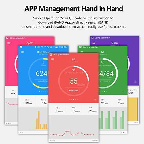 Fitness Tracker eway Fitness Watch With Color Screen Heart Rate and Blood Pressure Monitor Activity