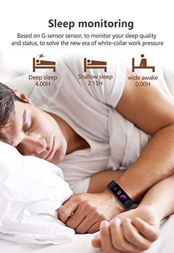 Fitness Tracker eway Fitness Watch With Color Screen Heart Rate and Blood Pressure Monitor Activity