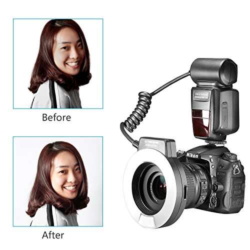 Neewer Macro TTL Ring Flash Light with AF Assist Lamp for Nikon DSLR Camera such as D7200 D7100 D70
