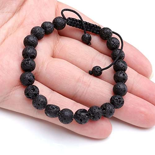 Top Plaza Natural Tiger Eye Stone Magnetic Hematite Healing Therapy Beads Lava Stone Aromatherapy E