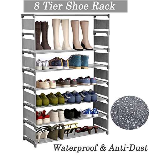 Modrine 8 Tiers Shoe Rack, Free Standing Shoe Racks Shoes Organizer - Holds 32 Pairs of Shoes..