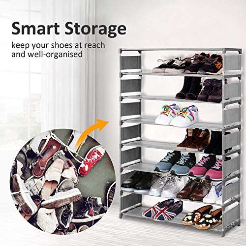 Modrine 8 Tiers Shoe Rack, Free Standing Shoe Racks Shoes Organizer - Holds 32 Pairs of Shoes..