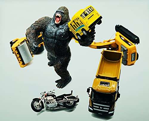 Higherbros King Kong Toys Gorilla Action Figure Standing Rampage Gorilla Fight Mode Gorilla Ape S...