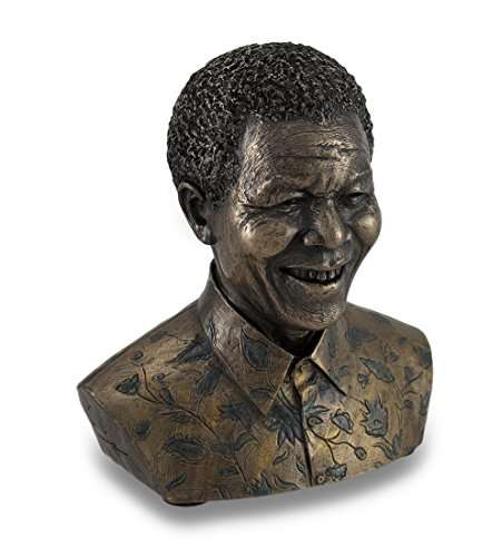Resin Bust Sculptures Bronze Finished Nelson Mandela Mini-Bust Statue 5 X 5 X 3 Inches Bronze