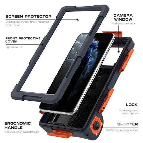Diving Phone Case for iPhone Samsung, Professional Underwater Photography Housings Case with Lany...