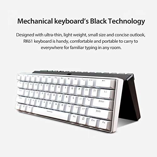 Royal Kludge RK61 61 Keys Wired/ Wireless Multi-Device Yellow LED Backlit Mechanical Gaming/O..
