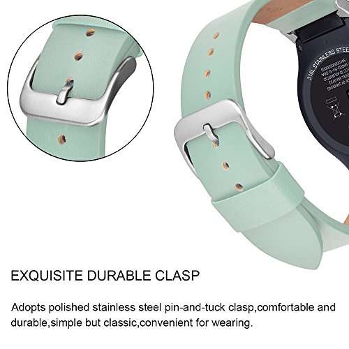 Gear S2 Band - V-Moro Soft Leather Strap Replacement Band with Stainless Metal Adapters for Samsung