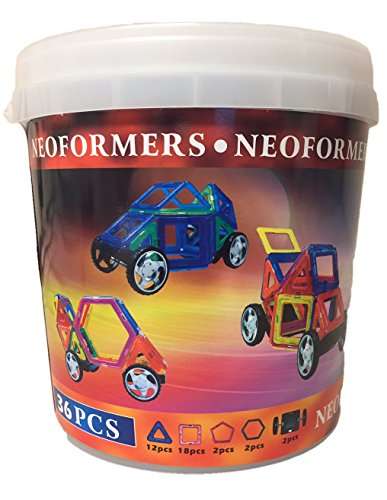 Spark Imagination & Creativity - Neoformers Children's Magnetic Building Block Construction Set wit