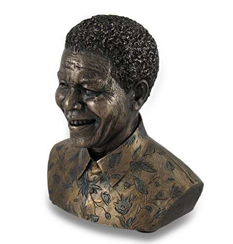 Resin Bust Sculptures Bronze Finished Nelson Mandela Mini-Bust Statue 5 X 5 X 3 Inches Bronze