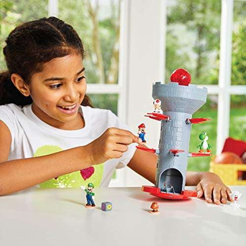 Epoch Games Super Mario Blow Up! Shaky Tower Balancing Game, Tabletop Skill and Action Game with ...