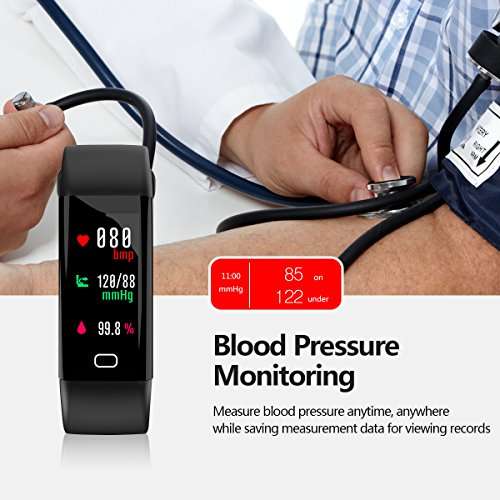Fitness Tracker eway Fitness Watch With Color Screen Heart Rate and Blood Pressure Monitor Activity