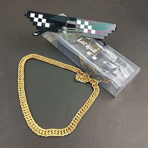 Lorigun Thug Life Sunglasses Pixelated Mosaic Glasses Party Glasses MLG Shades