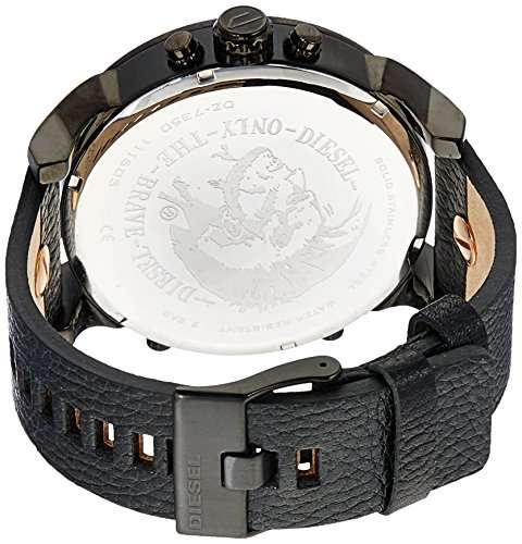 Diesel Men's DZ7350 Mr Daddy 2.0 Black Ip Black Leather Watch