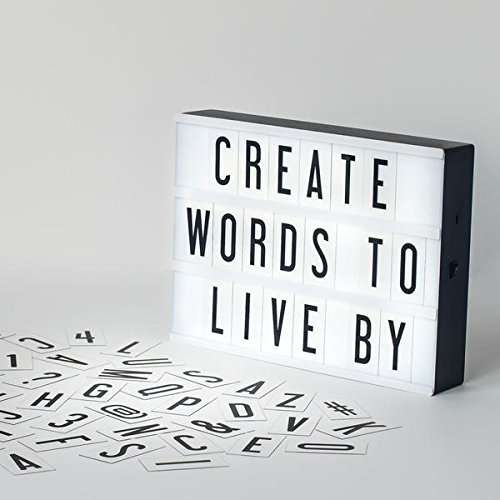 Cinematic (A4) Lightbox Led Changeable Letter & Symbols Tiles  - 85 Pieces