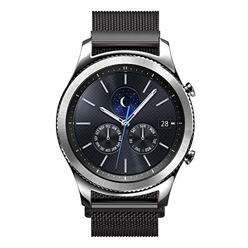Gear S3 Watch Band, Leefrei Milanese Loop Woven Stainless Steel Mesh with Magnetic Closure Clasp Re