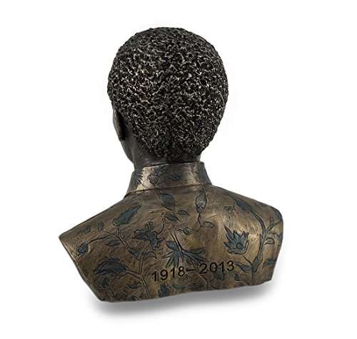 Resin Bust Sculptures Bronze Finished Nelson Mandela Mini-Bust Statue 5 X 5 X 3 Inches Bronze