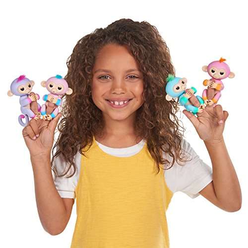 WowWee Fingerlings Baby Monkey Interactive Toy, Summer (Pink with Orange Accents)