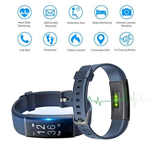 Letscom Fitness Tracker with Heart Rate Monitor Watch, Activity Tracker with Step Counter, Pedomete