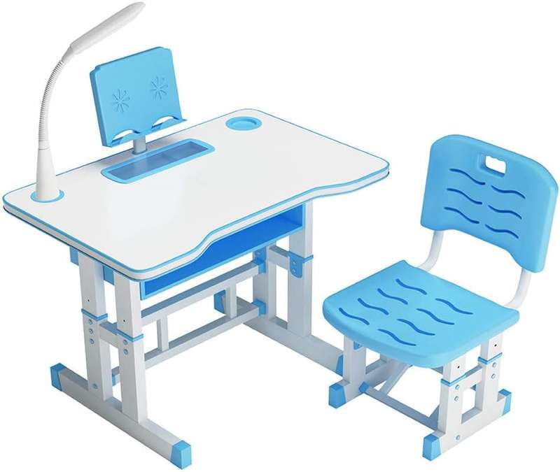 AdjusTable Kids Learning Study Table Desk and Chair Set with Storage Reading Holding Panel