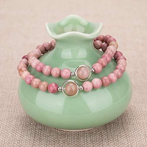 Bivei Premium Natural Genuine Gemstone Round Beads Multi Layer Crystal Bracelets in Gift Box