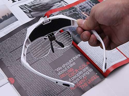 Diagtree Head Mount Magnifier with 2 Led Professional Jeweler's Loupe Light Bracket and Headband ar