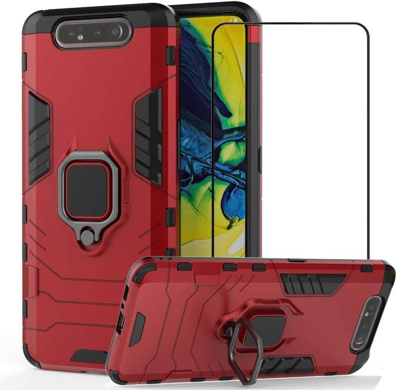 BestShare For Samsung Galaxy A80 Case with Screen Protector, Heavy Duty Armor Defender Anti-Slip Ant