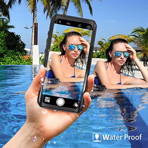 Samsung Galaxy S8 Waterproof Case, UBeesize Transparent-back ShockProof Protective Case with Dirtpr