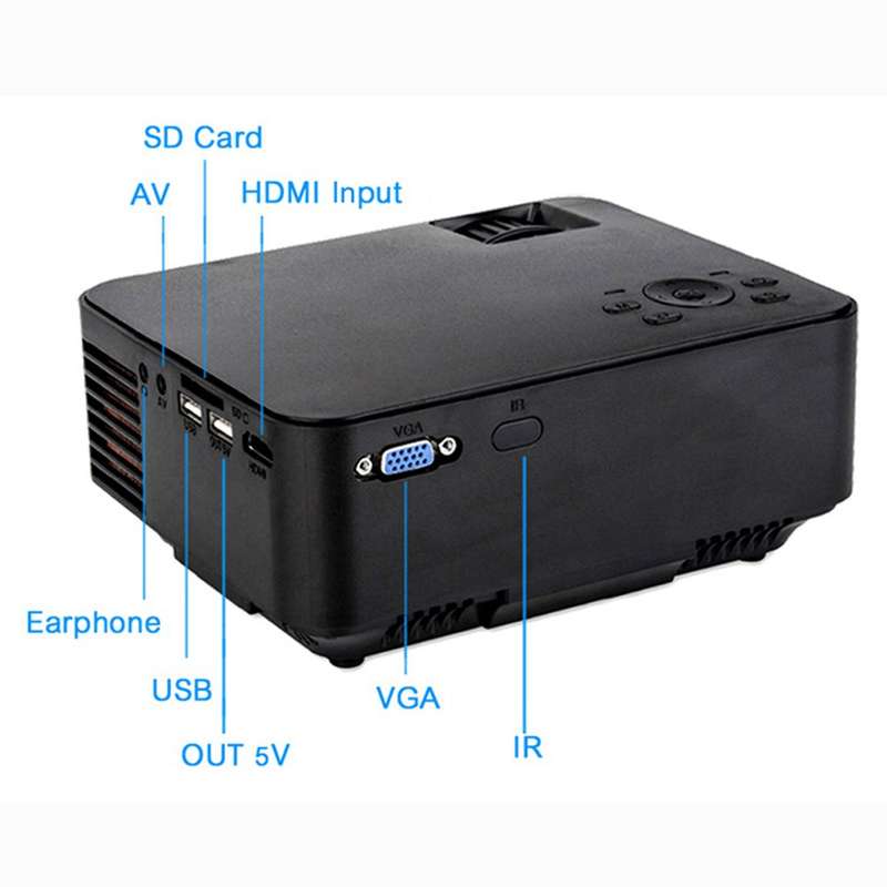 LED Projector Support Ceiling Mount Multimedia Mini Video Projector for Home Cinema