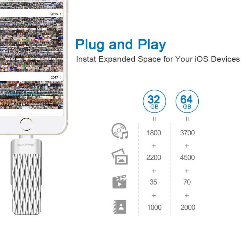 iPhone USB Flash Drive, 32GB Pen-Drive Memory Storage
