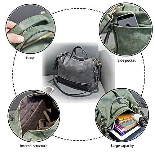 FIGROL Fashion Women Nubuck PU Leather Vintage Shoulder Bag Top Handle Satchel Handbags Motorcycle