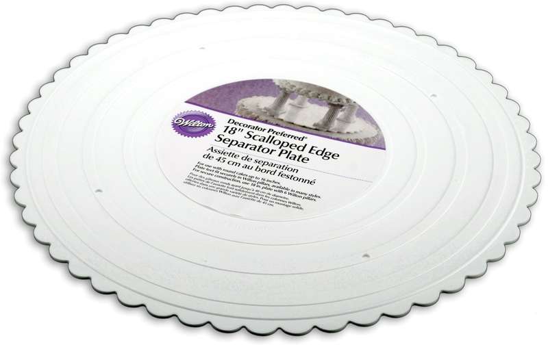 Wilton 18 " White Scalloped Edge Round Separator Cake Plates Preffered Decorator