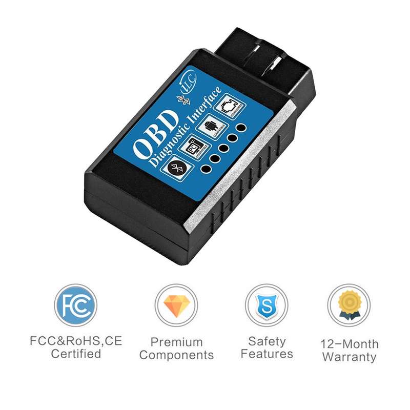 iLC OBD OBD2 Bluetooth Auto Diagnostic Scanner Tool Reader - Engine Light Check Wireless