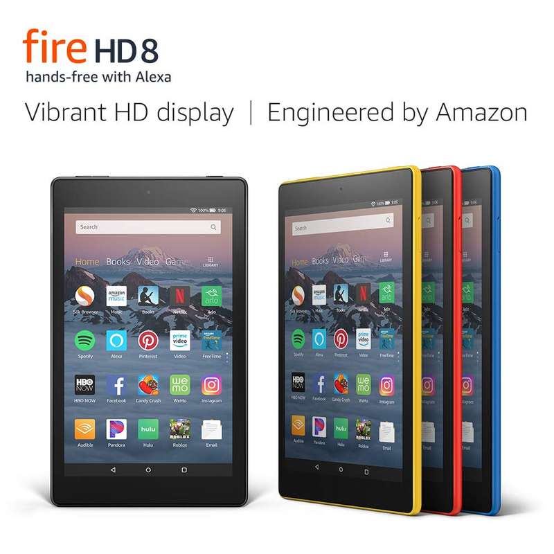 Amazon Kindle Fire HD 8" Tablet Bundle - includes case/cover and screen protector