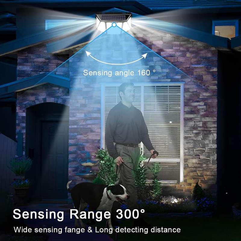 310 LED Outdoor Solar Lights 2 Packs Motion Sensor Light IP65 Waterproof Wireless Wall Light