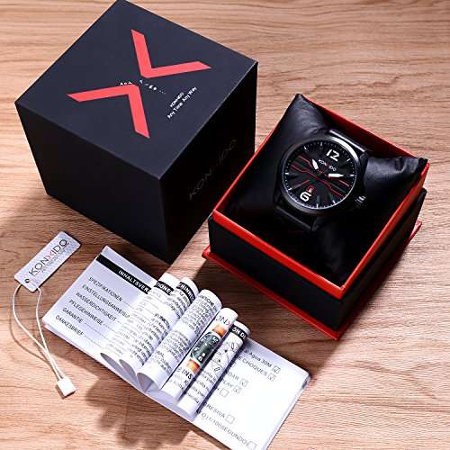 Mens Watches Leather Band Calendar Casual Watches for Men