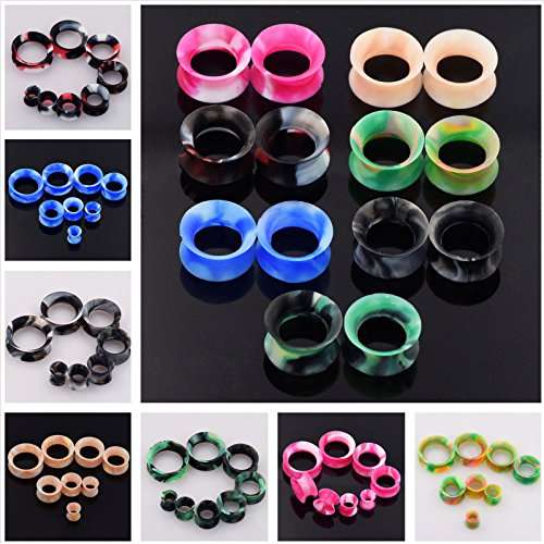 IU Mode 54PCS Silicone Tunnels Ear Gauges Tunnels Plugs Stretchers Expander 2g-3/4"
